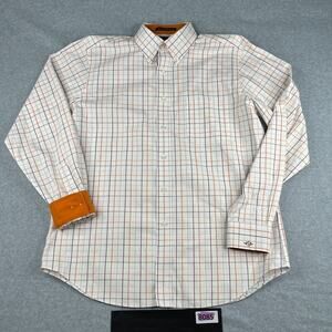 Paul Fredrick Shirt 16 Colorful Check Flip Cuff Casual Button Up Long Sleeve Men